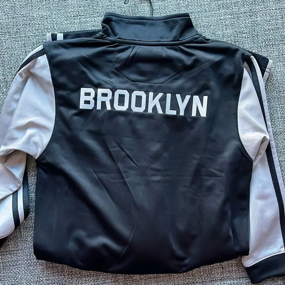 Adidas Brooklyn Nets Toddler Full Zip Black Track Set Size L 7T
